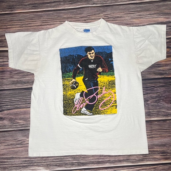 Elvis Presley Other - Vintage 1988 Elvis Presley T-Shirt Football Signature Puff Print USA XL RARE